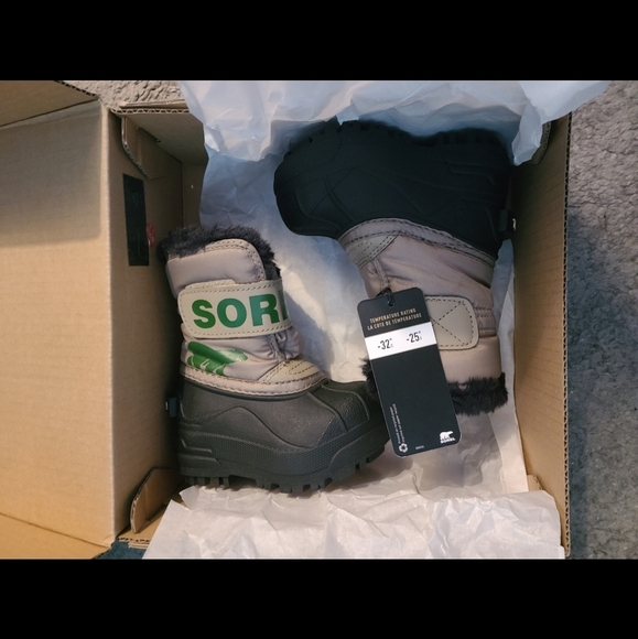 🧩NWT🌟 Khaki Sorel TODDLER Snow Commander™ Boots Size 4US/EUR21 Kids - Picture 7 of 7